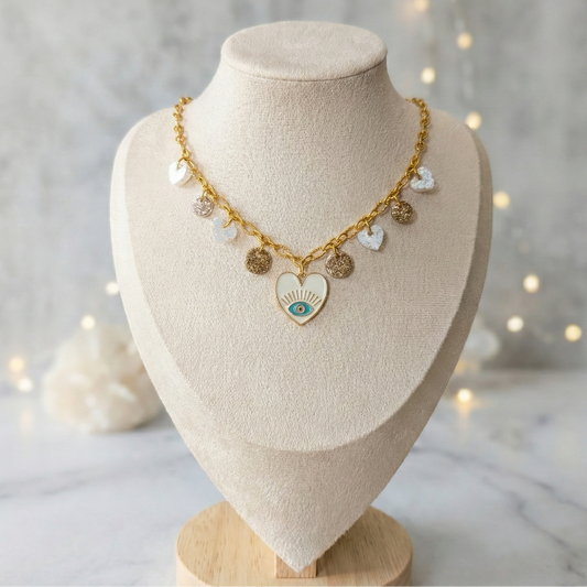 Coeur sacré - blanc et doré