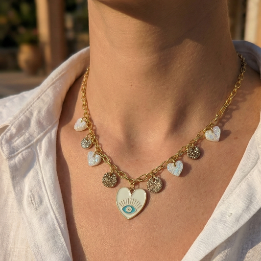 Coeur sacré - blanc et doré